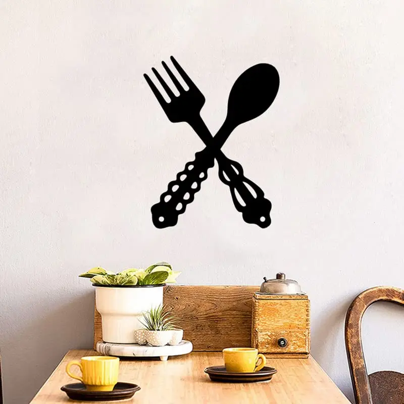 

Metal Fork Spoon Iron Home Decor Signs Large Kitchen Rustic Decor Spoon Shaped Wall Sign Fork Shaped Farmhouse Kitchen Decors