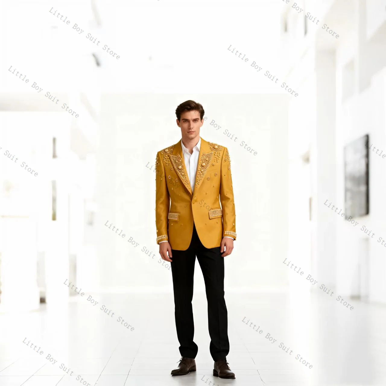 Zielony Garnitur Męski z Kryształami, 2-częściowy: Marynarka, Spodnie, Smoking Ślubny, Luksusowa Bawełna, Formalny, Do Biura, Na Imprezę, Bal, Płaszcz, Szyty na Miarę