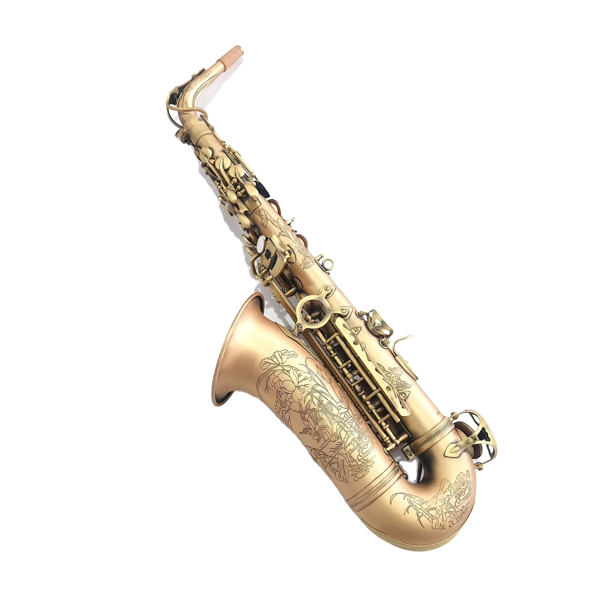 Professional Performance of Alto Saxophone in Brass Flat B-key, Playing Saxophone Wind Instruments for Adult Beginners