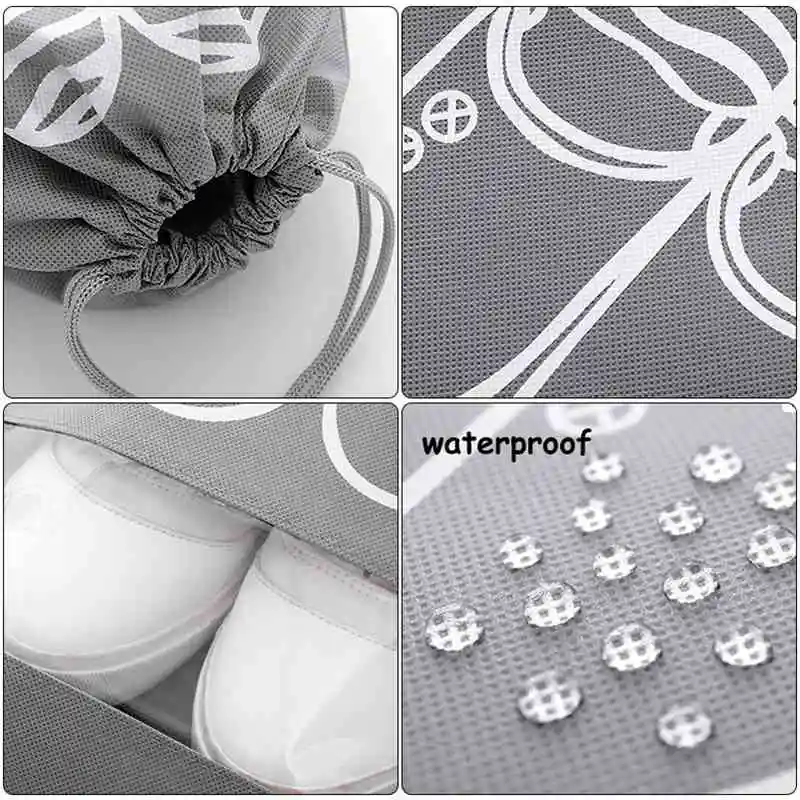 5 Stück staubdichte Schuhüberzüge, verdickte, staubdichte Aufbewahrungstasche aus Vliesstoff mit Kordelzug, Kleidungs-Reisebeutel, Handtaschen-Aufbewahrungstaschen – Detail 6