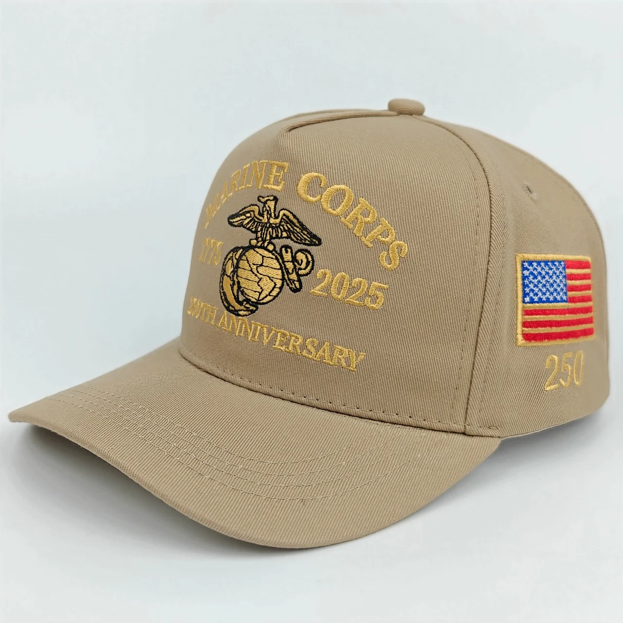 Offizielle Baseballkappe zum 250. Jubiläum des U.S. Marine Corps - Gestrickt mit 1775 - 2025 Logomuster, Verziert mit dem Amerikanischen F – Detail 16