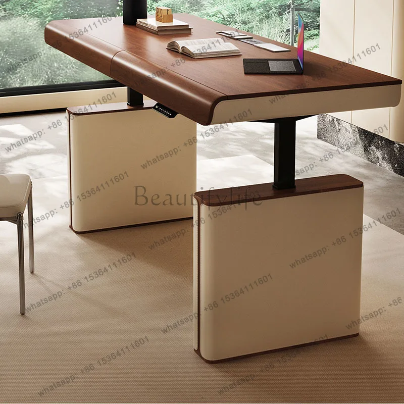 

LJY Wooden Standing Office Desk Modern Minimalist Aesthetic Design Crafts Office Desk Executive Storage Ufficio Trendy Furniture