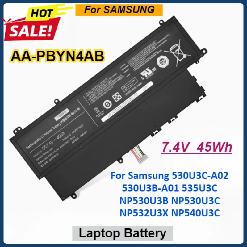 SWZY 7.4V AA-PBYN4AB Laptop Battery for Samsung 530U3C-A02 530U3B-A01 535U3C NP530U3B NP530U3C NP532U3X NP540U3C Built-in Batter