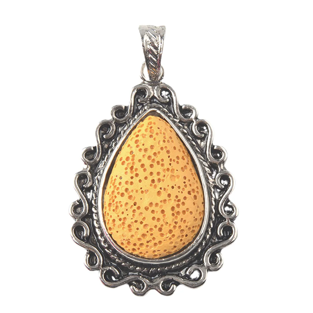 

Water Drop Lava Stone Pendant Diy Jewelry Making Supplies Volcanic Stone Charms For Bracelet Necklace Craft