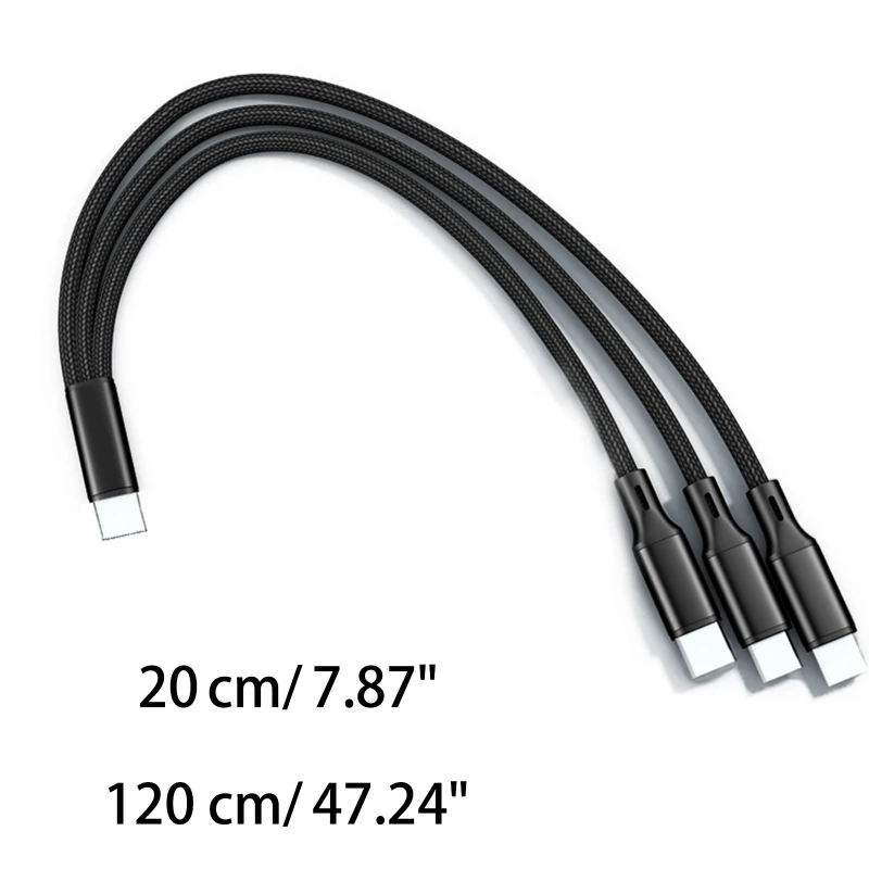 2A Multi-Ladekabel, USB-Multi-Kabel, 3-in-1-Universalkabel, Nylon geflochten, 3-1