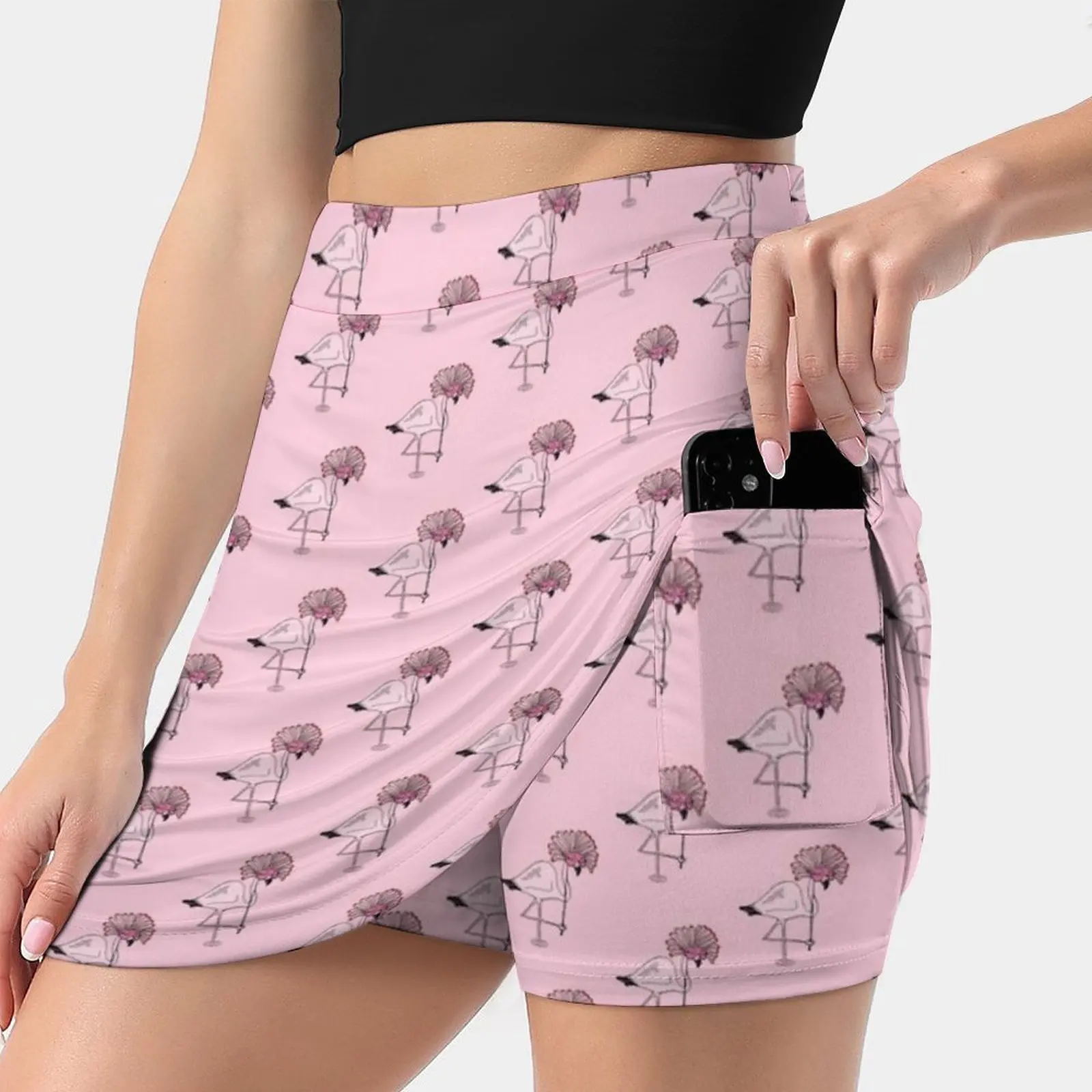 

Over The Top  Skirts Woman Fashion 2022 Pant Skirt Mini Skirts Office Short Skirt Bird Bright Colour Flamboyant Flamingo Fun