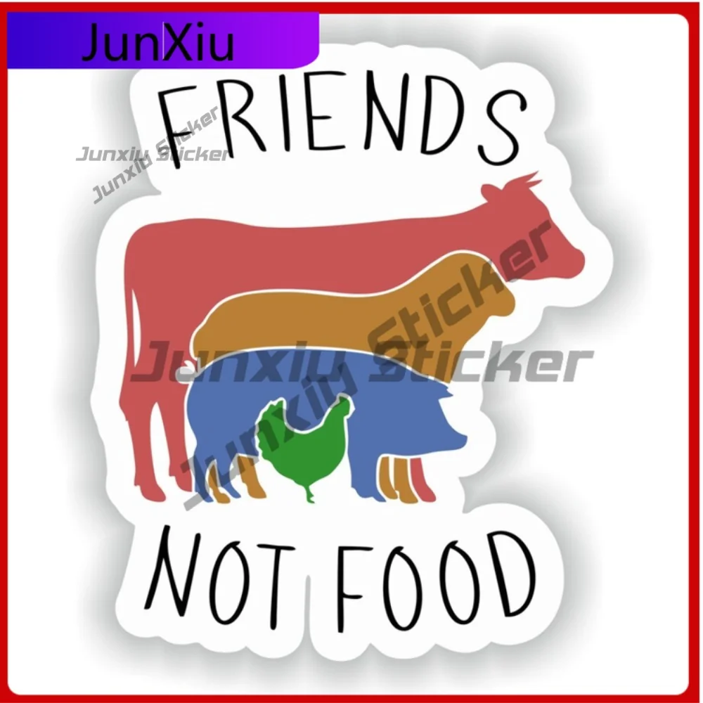 

Vegan Friends Not Food Vinyl Pictures Stickers Graphic Motorcycle Helmet Bumper Bicycle Decals Custom Car Stickers Personalized