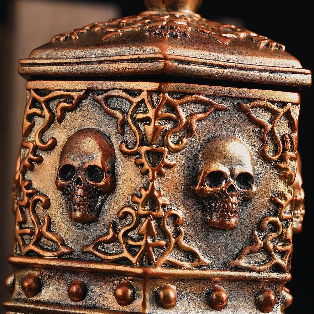 

Готический органайзер для ювелирных изделий с черепом, коробка для хранения из смолы, креативный дизайн для женщин, аксессуары, кольца, держатель для сережек, контейнер для ювелирных изделий