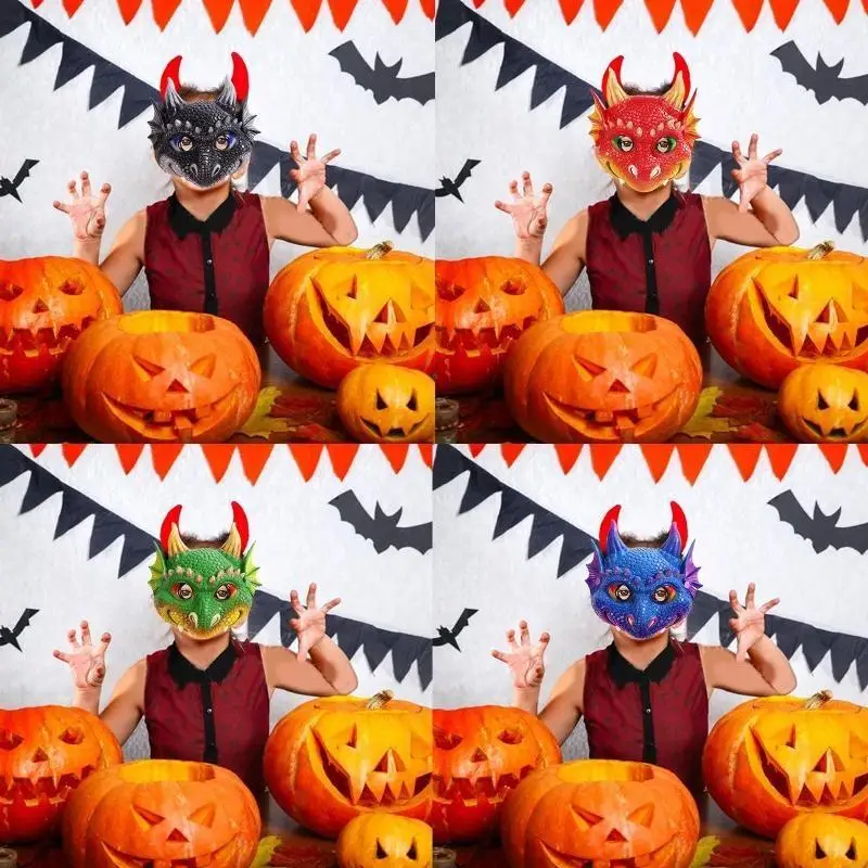 Masque Dragon pour enfants, masques fête, déguisement Dragon, masque Cosplay amusant pour Halloween, masques