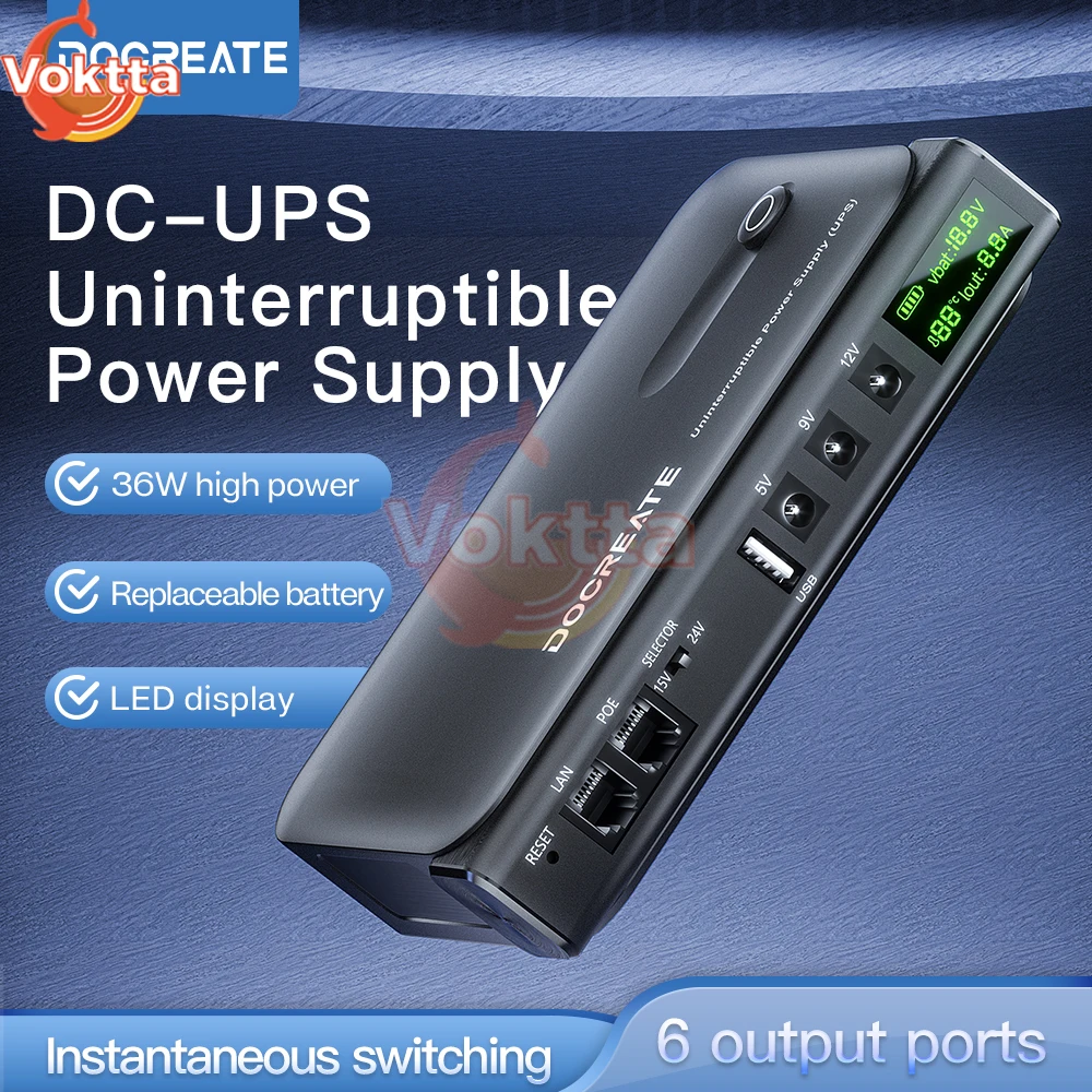 DC1036L 36 واط UPS الرقمية إمدادات الطاقة غير المنقطعة 5 فولت 9 فولت 12 فولت 15 فولت 24 فولت محول طاقة احتياطية صغيرة 18650 بطارية لجهاز توجيه واي فاي #2
