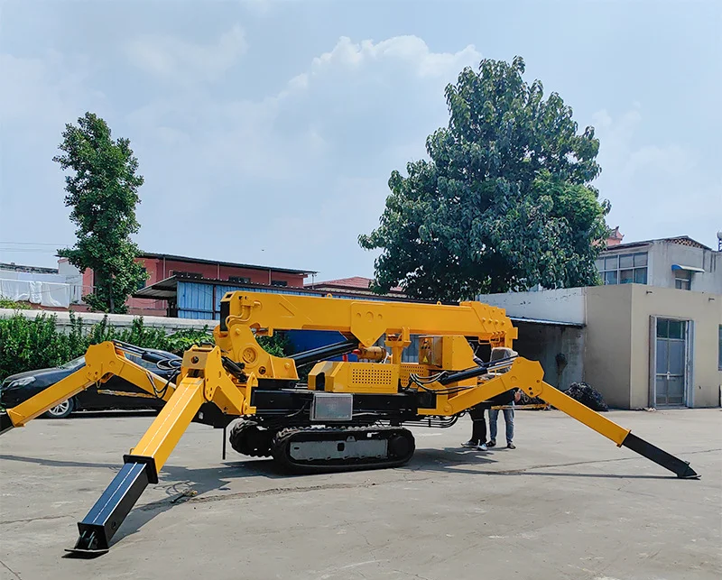 Sell outriggers adjustable crane spider crane, small self-walking crawler type multi-terrain remote control spider crane