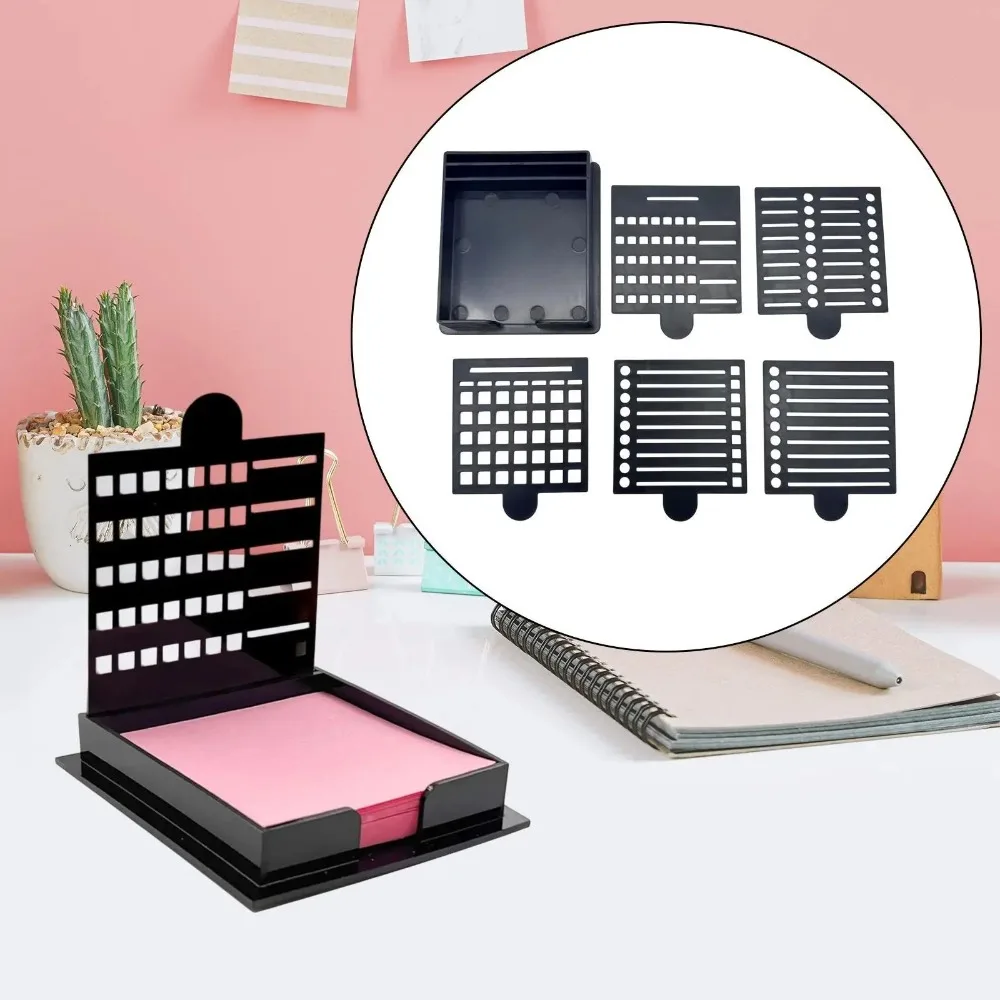 

Sticky Note Organizer Sticky Note Holder Set Note Box Dispenser Sticky Pads Base Sticky Note Storage Tools with Five Templates
