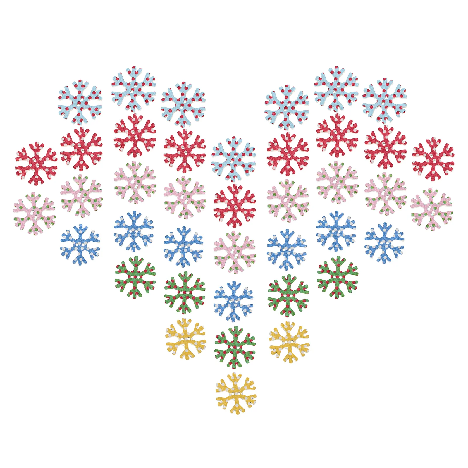 

100Pcs 25Mm Wooden DIY Snowflake Button for Craft Decoration Scrapbooking Holiday Projects Creative Embellishment