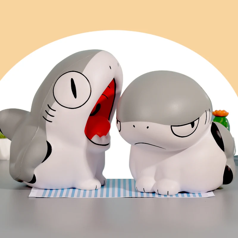 Sharkitty Squishies PU Squeeze Toy Slow Rebound Animal Decompression Vent Slow Rising Stress Reliever Fidget Toys
