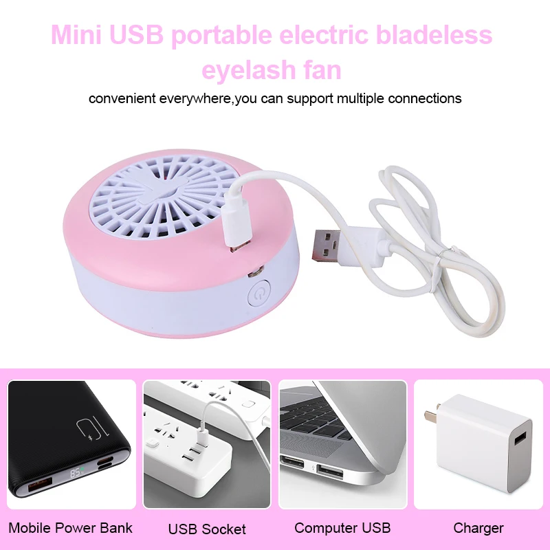 USB Mini Eyelashes Fan Grafting Eyelash Tool Lash Glue Quick-drying Eye Lash Extension Dedicated Dryer Blower Makeup Accessories