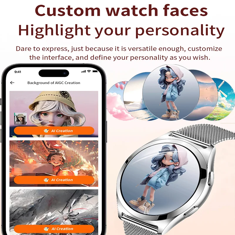 2025 Smart watch Ladies Full touch Screen Sports Fitness watch IP68 waterproof Bluetooth Call For Android iOS Smart watch Female