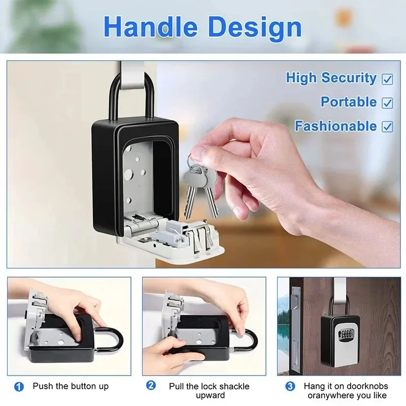 Decoration Password Key Box, Wall-mounted Password Lock Construction Site Cat Eye Installation Lock Box, Metal Anti-theft