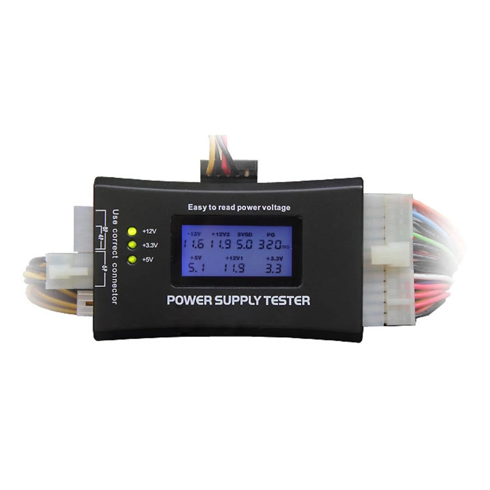 20/24 Pin Power Supply Tester Check LCD Display Computer Power Measuring Diagnostic Tools PC Power Measuring for ATX BTX ITX TFX