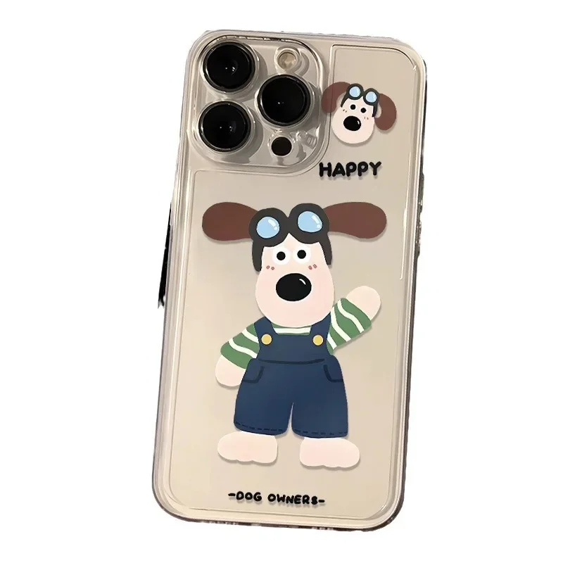Funny Dog Phone Case for iPhone 16 15 14 13 12 11 Pro Max X Xs Max XR 12 Mini Soft Clear Cover Transparent Fundas