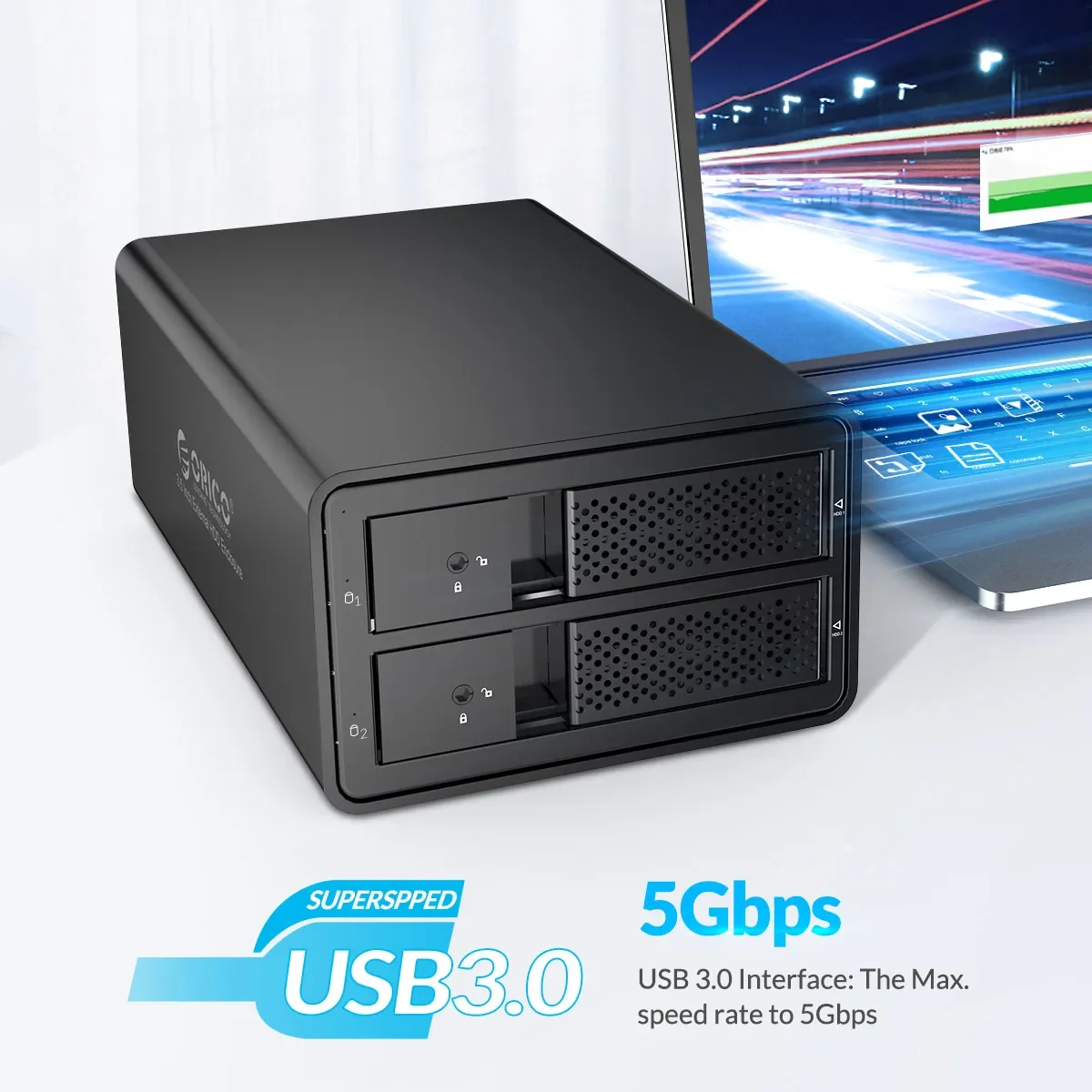 ORICO 3.5 Inch HDD Docking Station USB3.0 To SATA with RAID Extemal Hard Drive Case Aluminum HDD Enclosure Adapter for Laptop