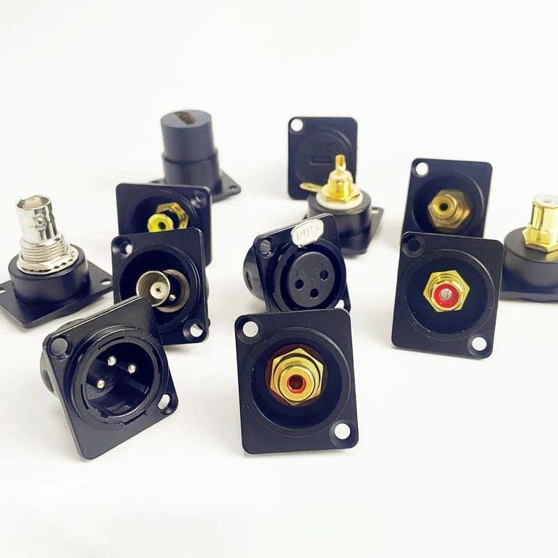 D-type Module Panel Mount Connectors Kit RCA XLR BNC Audio Signal Jacks for Pro Audio Broadcast Industrial Equipment - view 5