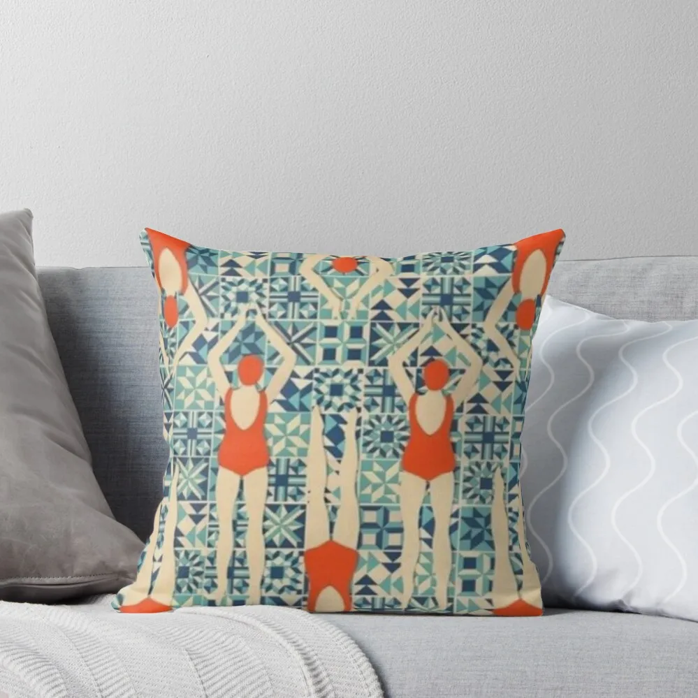 

Vintage Lady Swimmers Throw Pillow Pillow Cover Christmas Pillow Cases Marble Cushion Cover