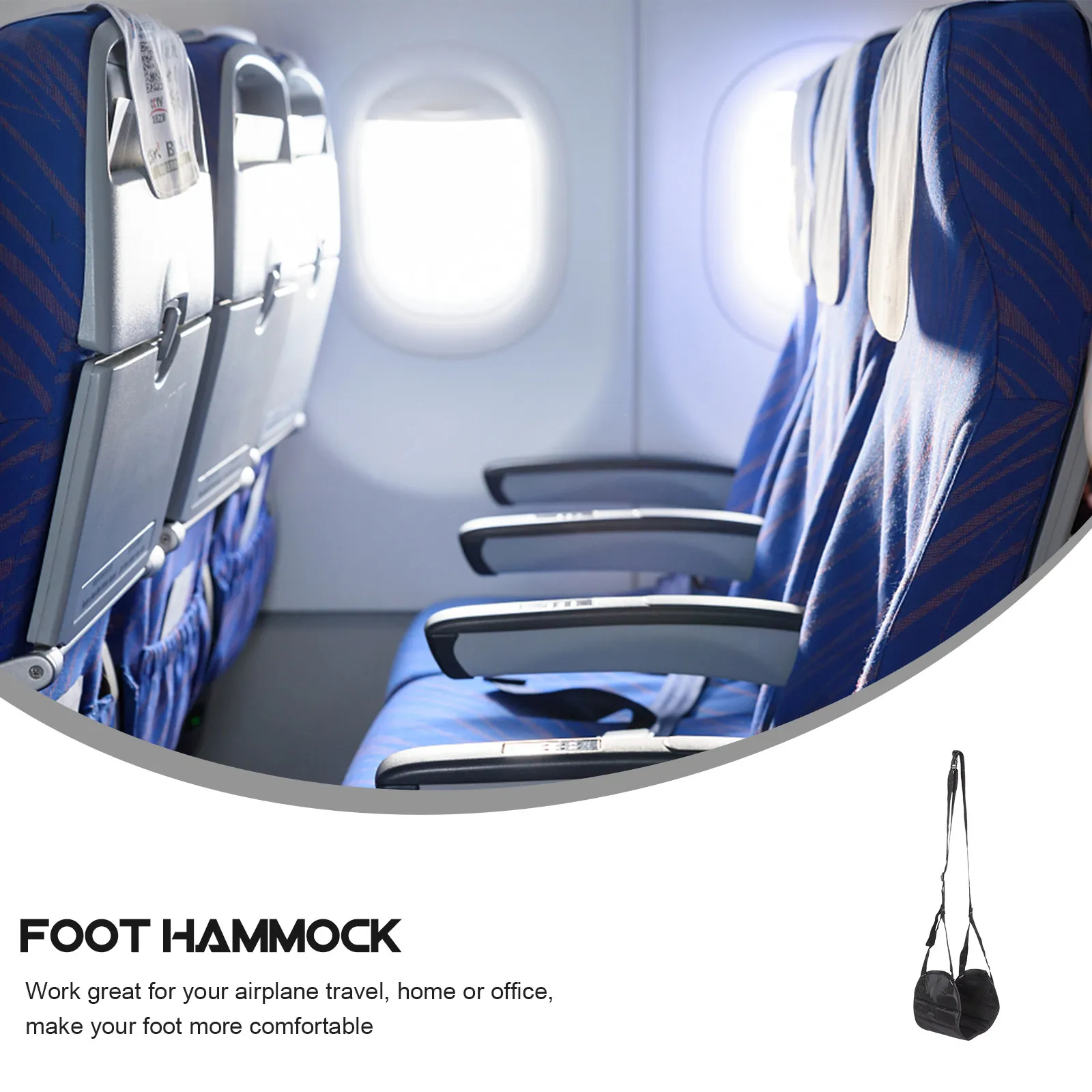 Airplane Footrest Adjustable Foot Hammock Buckle Design Breathable Foot Sling Comfortable Travel Flight Accessories