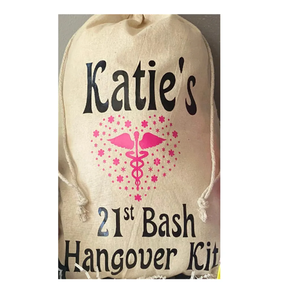 20pcs Personalized Custom 21st Birthday Kit Goodies Bags, Hangover Kit, 21st Birthday Hangover Kit, Birthday Favor Bag