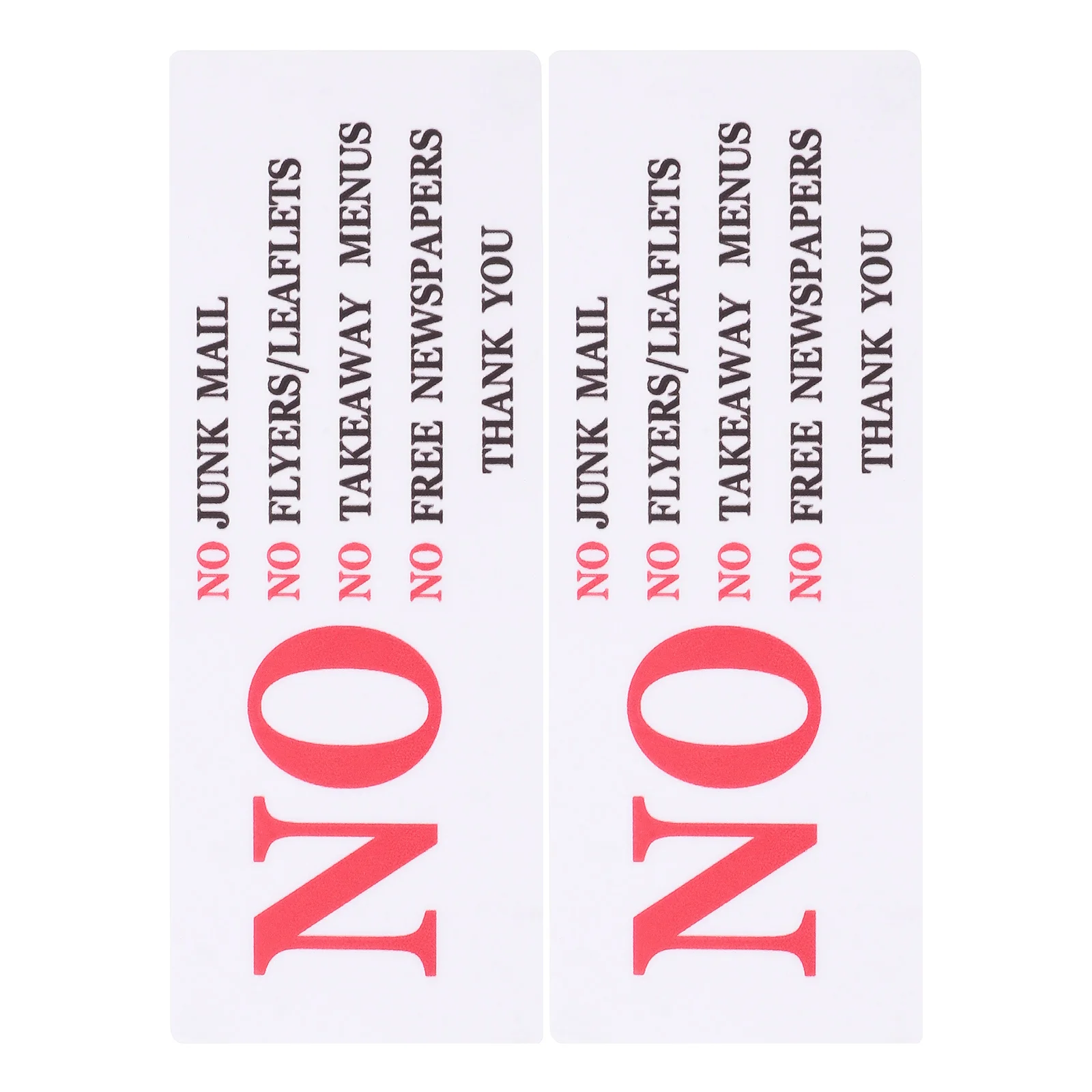 

2Pcs Waterproof Mailbox Sticker No Junk Mail Warning Sign for House and Office Strong Adhesion Outdoor Use Clear Visible Message