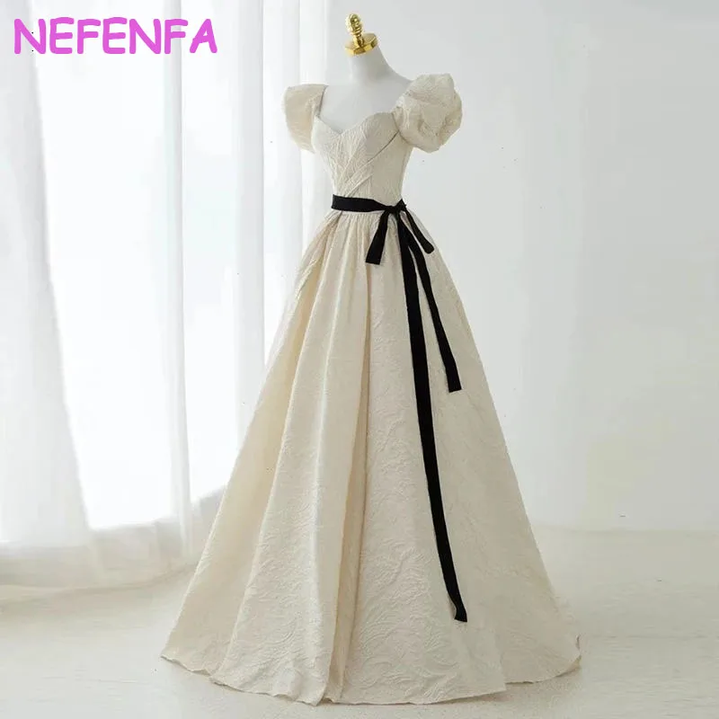 NBFENFA Elegant Party Dresses For Women 2024 Summer Prom Evening Guest Long Dresses For Formal Occasions Puff Sleeve Ball Gown