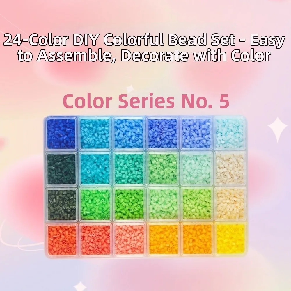 2.6mm Perler Hama Beads Kit DIY Make Puzzle Premium Small Bean 3D Puzzle Beads 24Colors Handmade Crafts Decor Melting Beads Kits