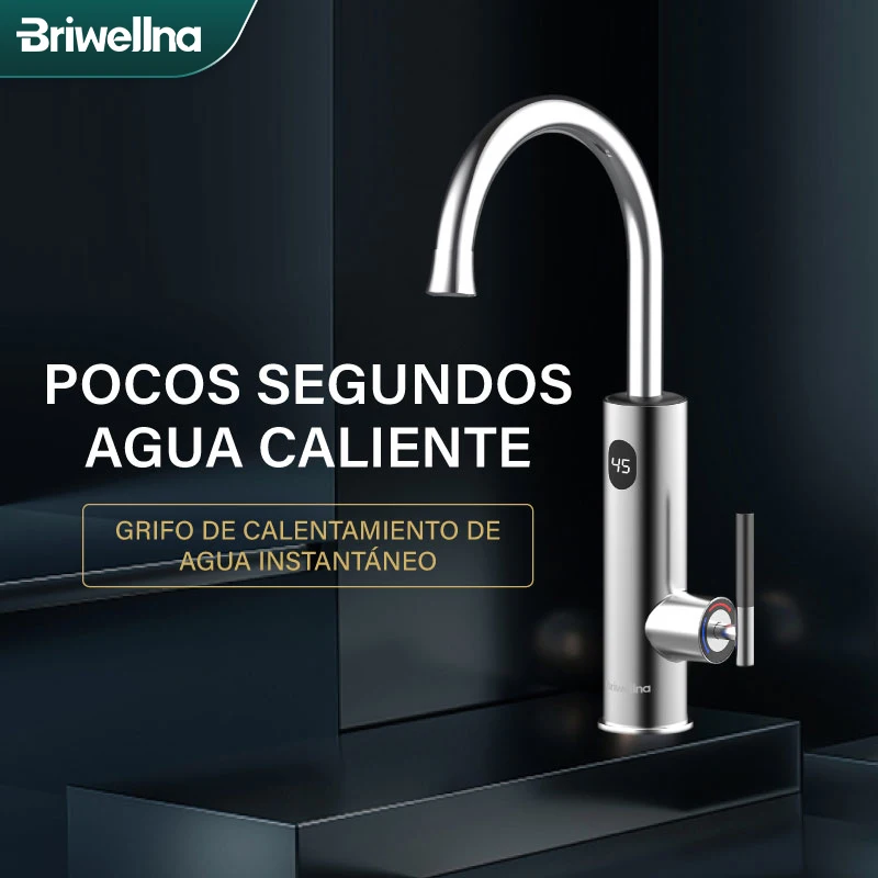 Briwellna Calentador De Agua Eléctrico Grifo De Cocina 2 En 1 Con Pantalla Digital De Acero Inoxidable 220V Grifo Eléctrico Geyser Robinet — -70%, 109.59€ Coupon, from 46.42€ – 70% descuento – €46.42