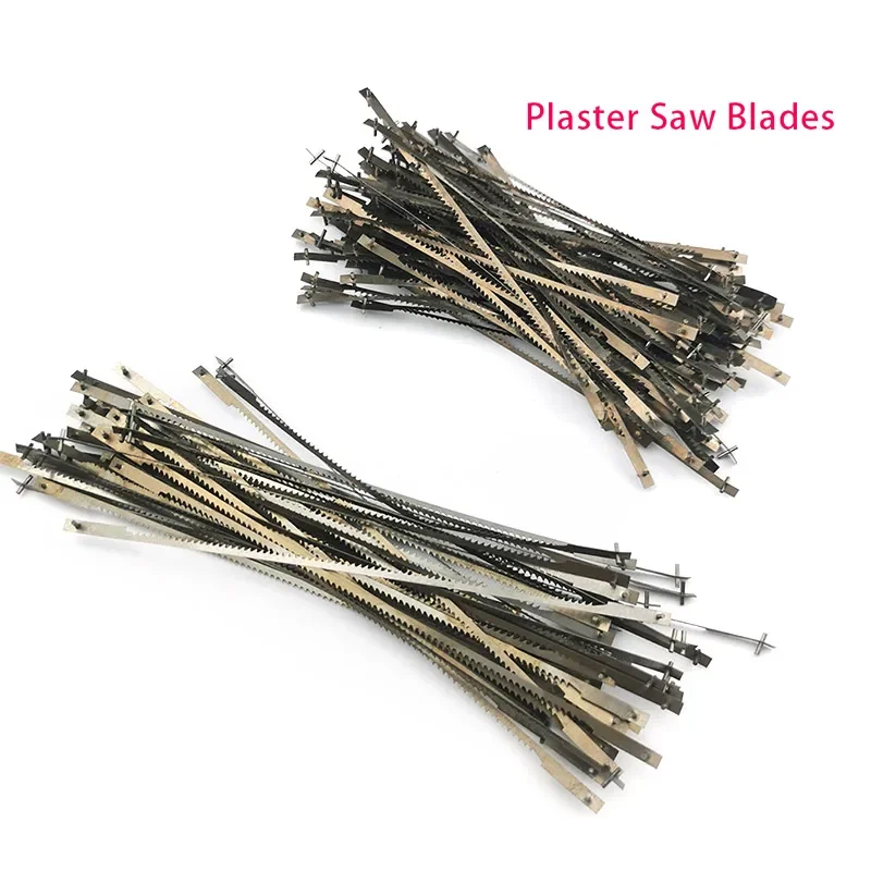 

100 Pcs Long Plaster Saw Blades 128mm Dentist Tool Dental Lab Equipment