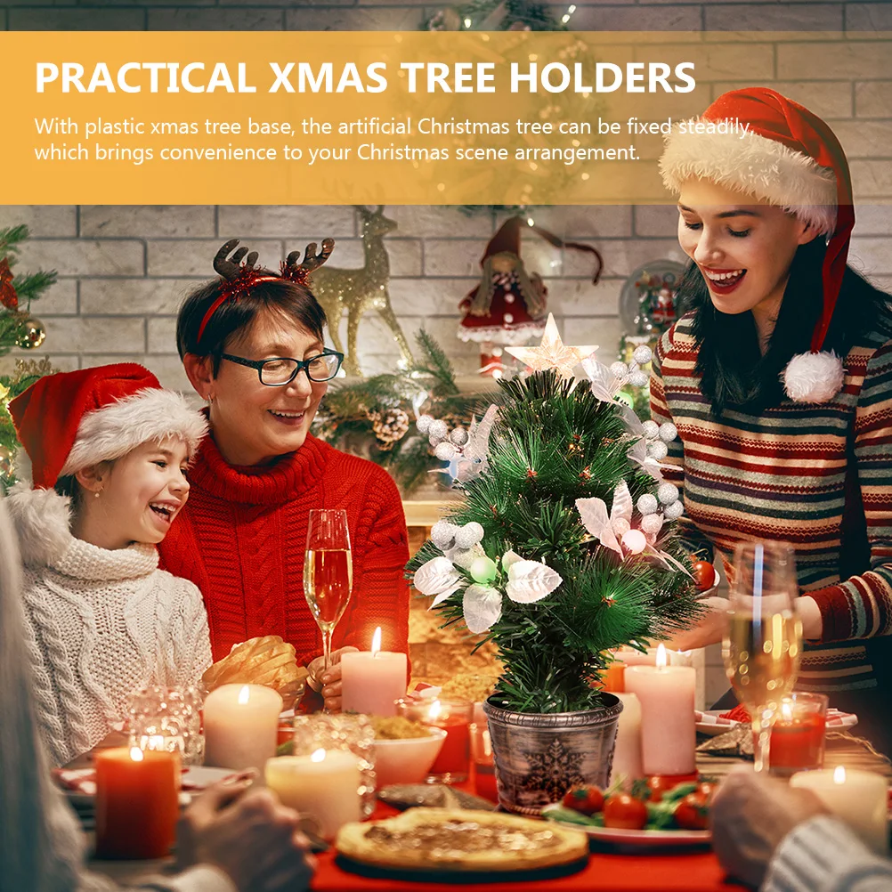 

Christmas Tree Stand Base Plastic Xmas Tree Holder Fixing Accessory Festive Party Decoration Reusable Stable Smooth Safe