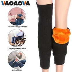 1Pair Unisex Cashmere Winter Knee Brace Thermal Leg Knee Warmer Sleeve Support Protector for Ski Cycling Dance Runing Volleyball