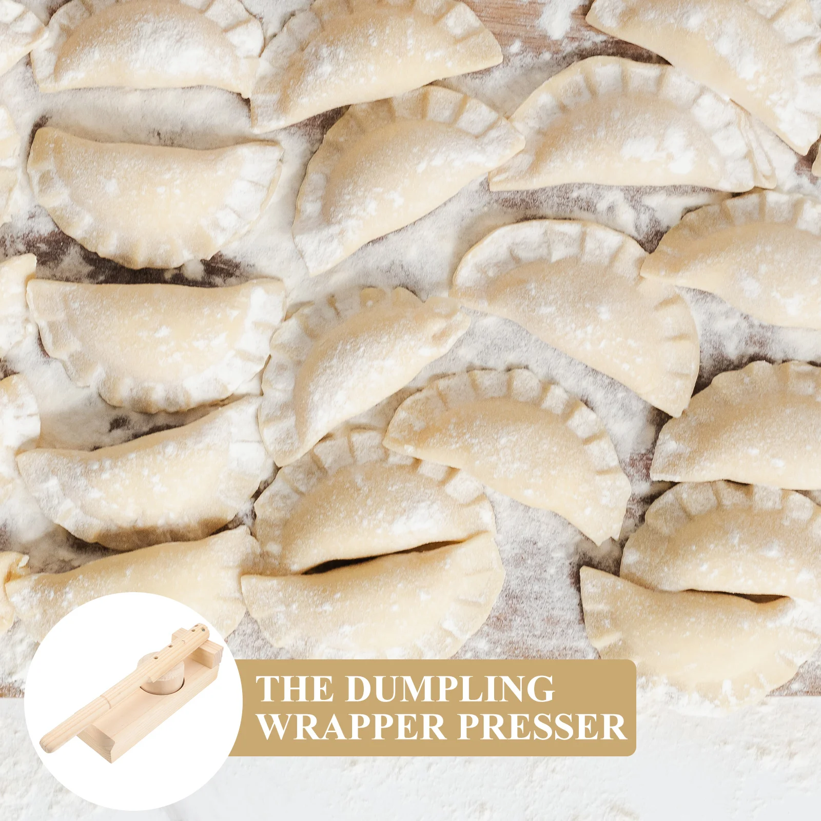 

1Pcs Kitchen Wooden Dumpling Maker Tool Dough Pressing Press Efficient Tool for Various Recipe Needs