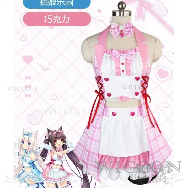 

Аниме игра Nekopara косплей Chocola костюм розовый идол кавайное платье горничная Лолита Jirai Kei наряд для выступлений для девочек Cos по индивидуальному заказу