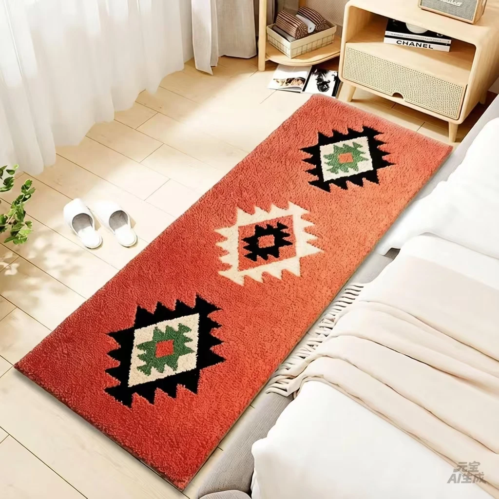 VIKAMA Minimalist Lines Imitation Cashmere Bedroom End Table Cover Soft And Skin-Friendly Living Room Sofa Cover Home Decoration