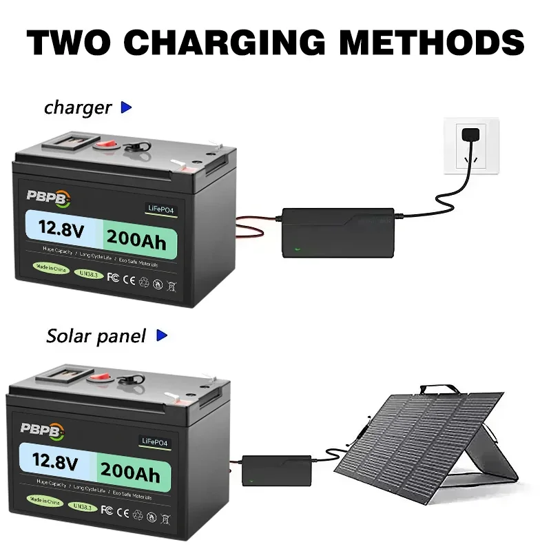 New 12.8V 160Ah 180Ah 200Ah  LiFePO4 Battery  Lithium Iron Phosphate Battery Built-in BMS For Solar Boat No Tax