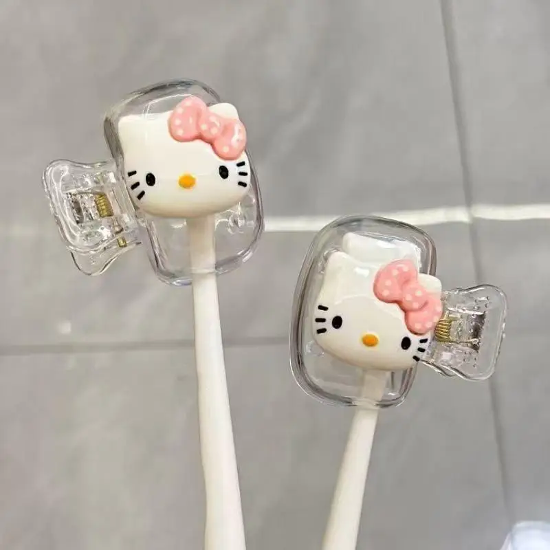 Copri testina per spazzolino da viaggio Hello Kitty Tappo protettivo per spazzolino Clip protettiva in plastica portatile per regalo domestico
