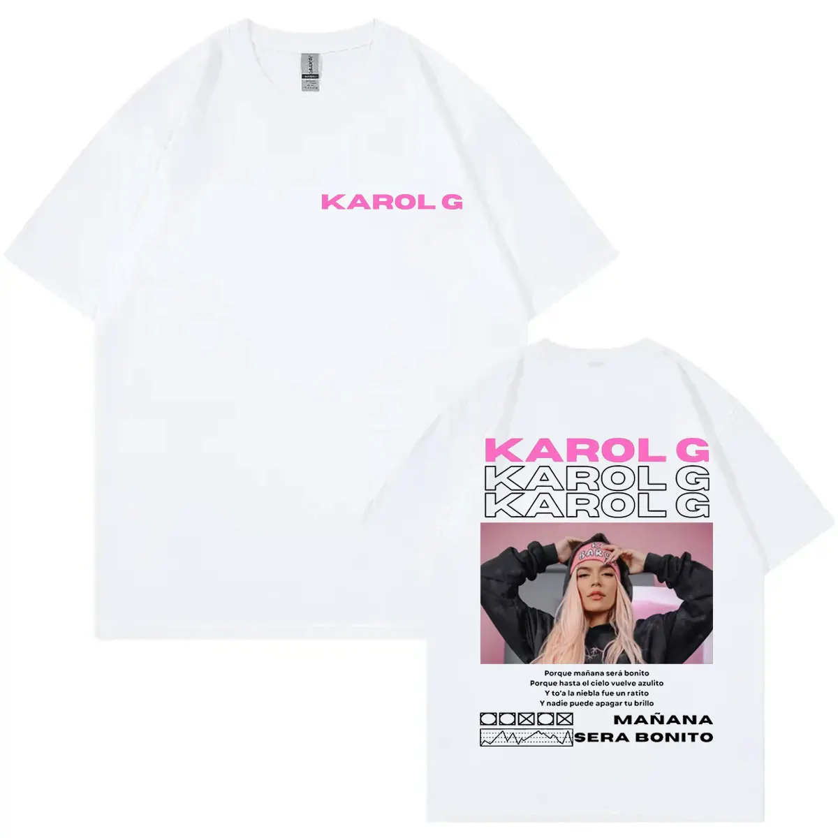 المغني كارول G MAÑANA SERÁ BONITO ألبوم ميرش تي شيرت الرجال النساء الملابس موضة الجمالية تي شيرت عالية الجودة القطن تي شيرت #2