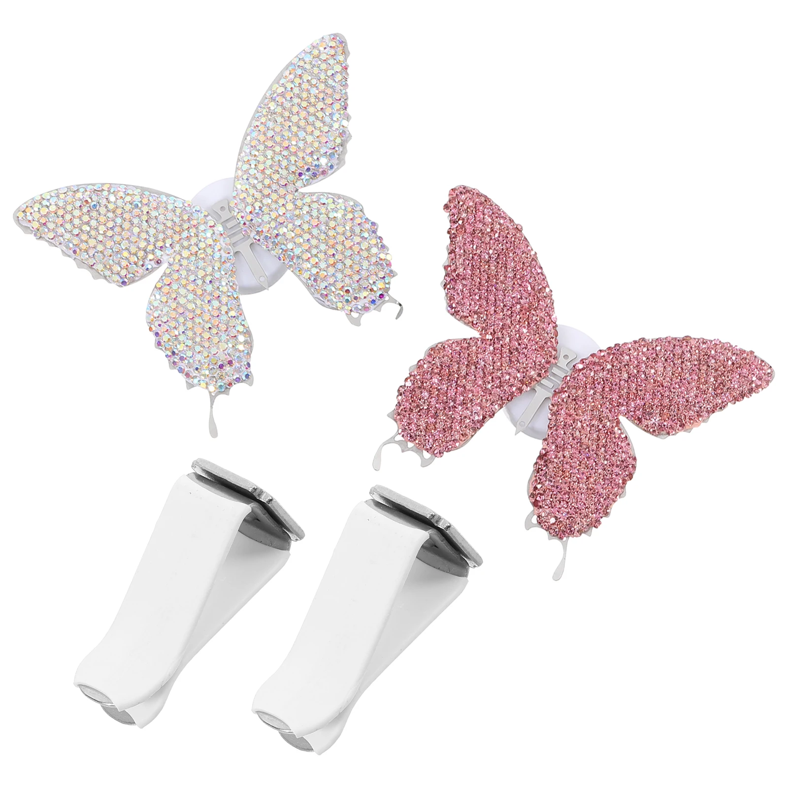 

2pcs Car Air Freshener Clip Rhinestone Iron Durable Easy Install Universal Vent Decor Car Interior