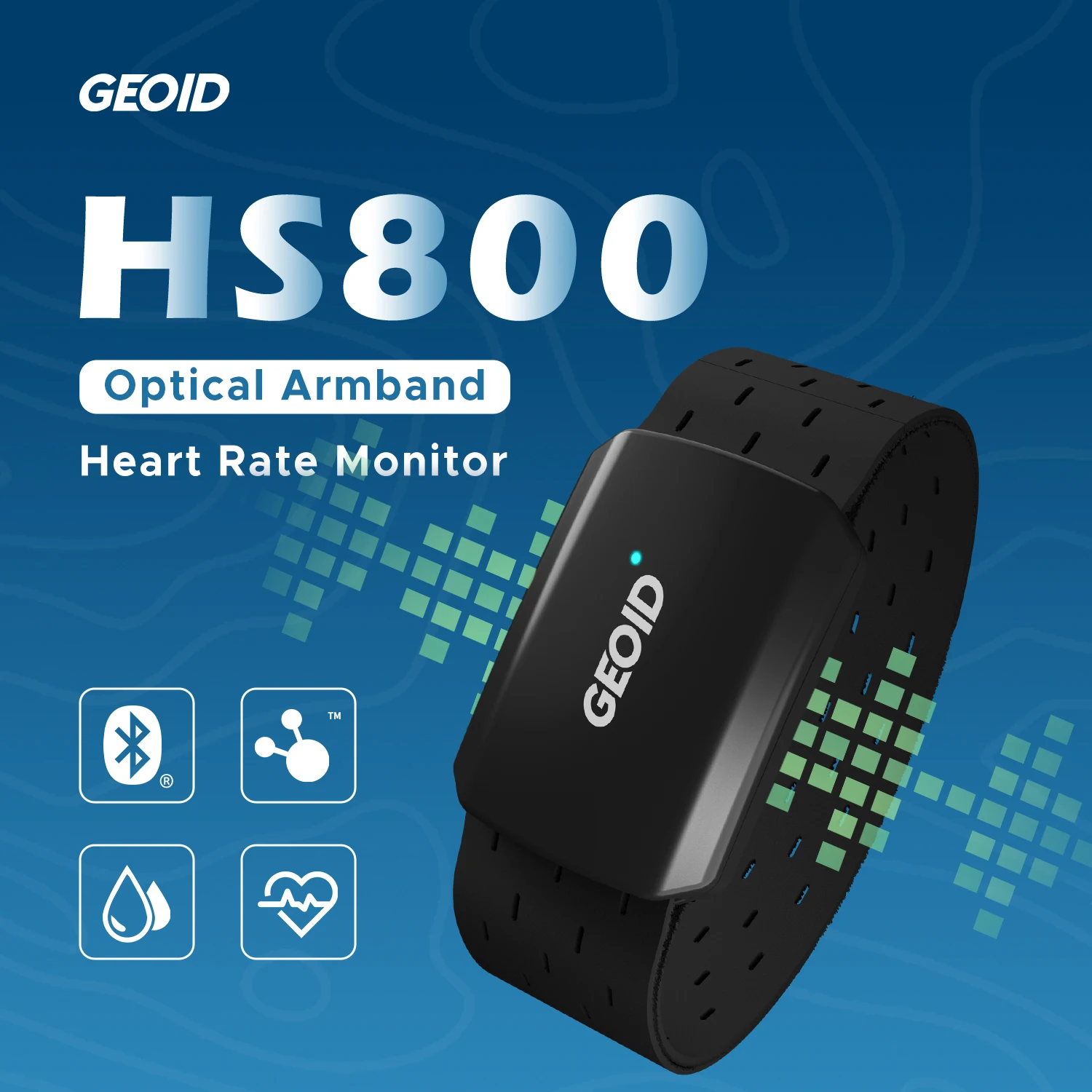 GEOID HS800 Armband Heart Rate Strap Cycling Training Heart Rate Monitor Arm Wrist Strap Bike Accessories Bluetooth ANT+ Sensor