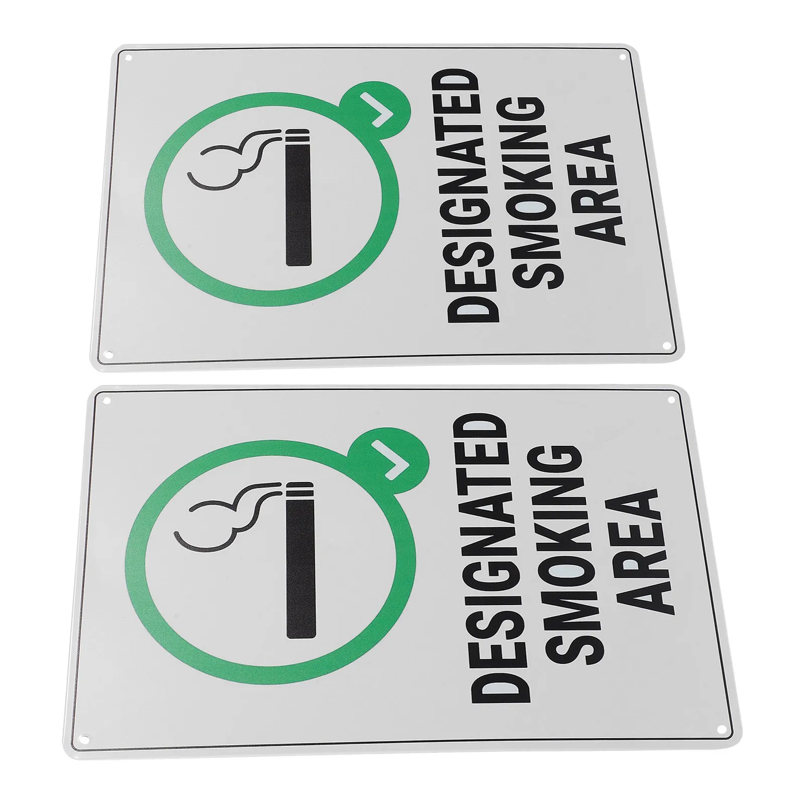 2Pcs Vintage Smoking Area Sign Metal Tin Wall Decor Designated Smoking Section Sign for Public Place Cafes Hotels