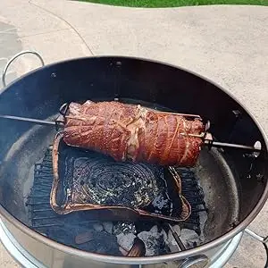 Description Picture 4 of itemMulti-purpose Rotisserie and Pizza Combo Kit for Weber 22-Inch Kettle Charcoal Grills - Include Pizza Peel and Pizza Stone