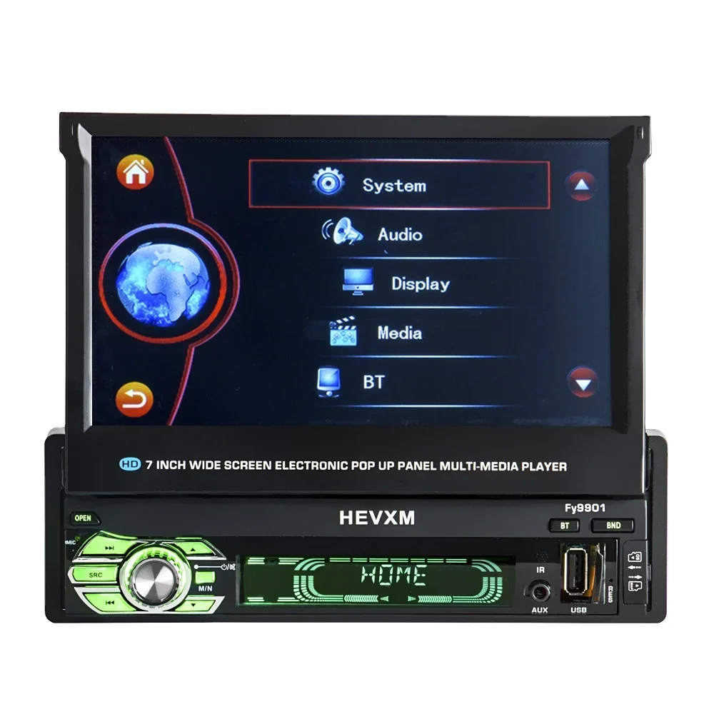1 Din Android 9.0 Car Radio 1din GPS Head Unit WIFI 8 Core 4G Stereo Autoradio 7 Inch Retractable ScreenVideo Multimedia Player