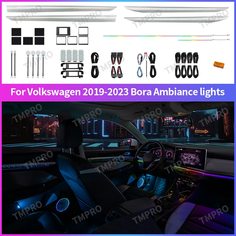 

Applicable for 2019-2023 Volkswagen Bora Car Ambient Lights Automotive Interior Decoration 64 Colors LED Safety assistance syste