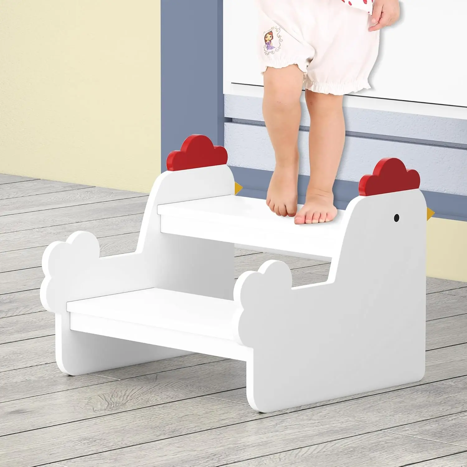 

Wood Step Stools For Kids, Child Two Step Stool Of Chi Shape, Toddler Step Stools Potty Training Stool, Easy To Move Safety For