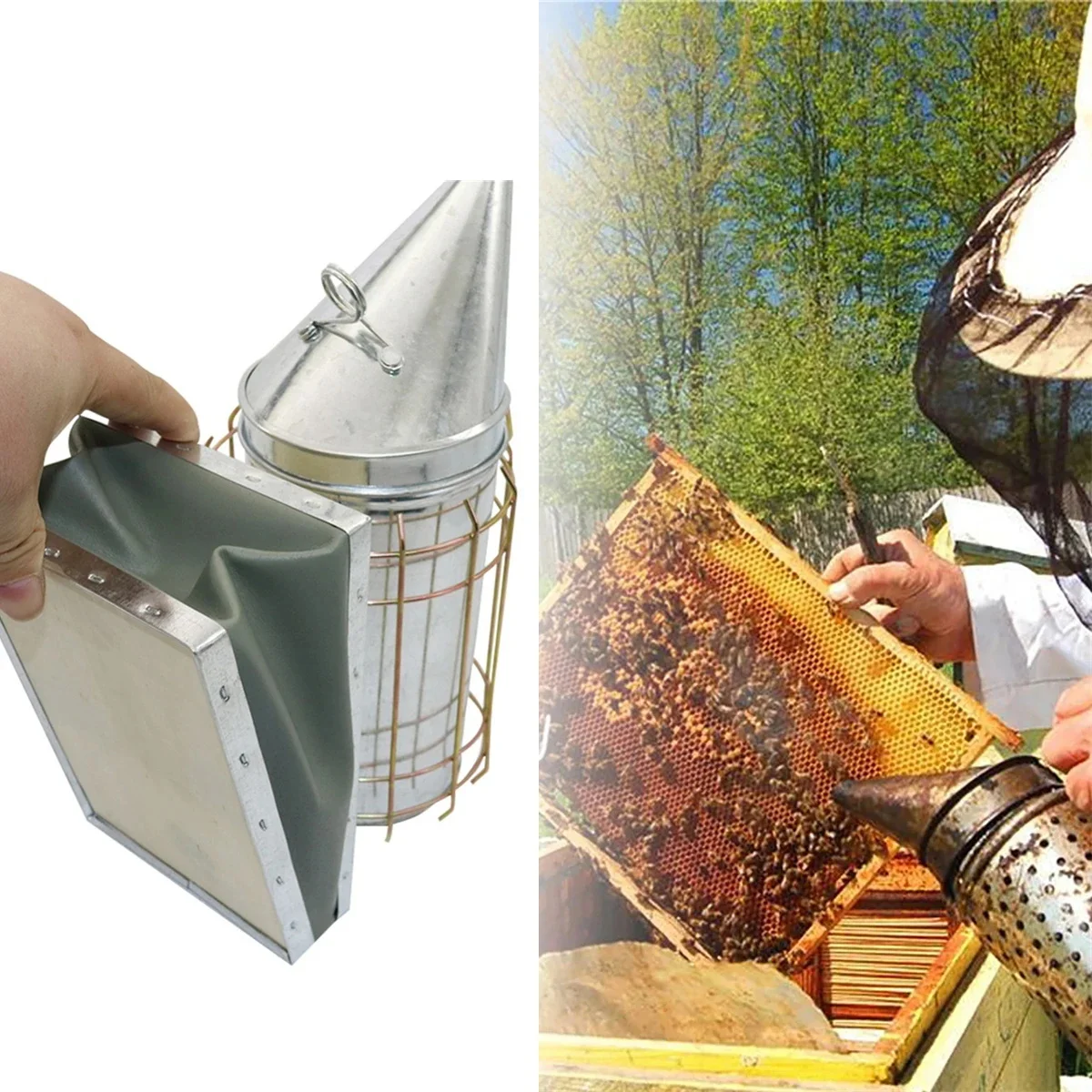 Stainless Smoke Sprayer Bee Smoker Apiculture Beekeeper Dedicated Smoked Bee Beekeeping Equipment Apiculture Beekeeping Tool
