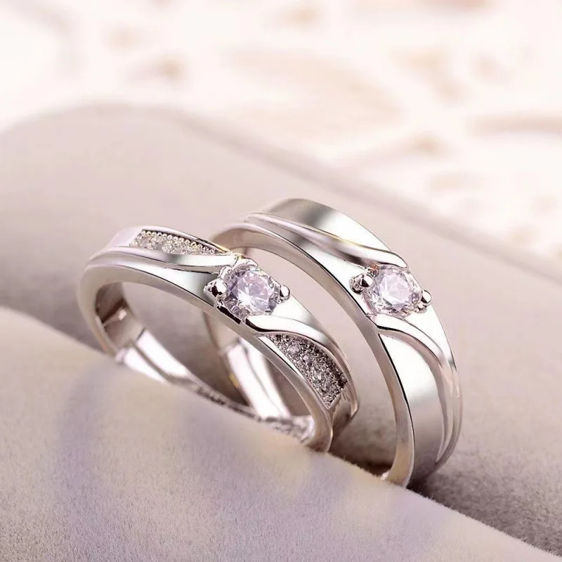 Fashion Love Together Couple Ring Adjustable Male and Women Wedding Ring